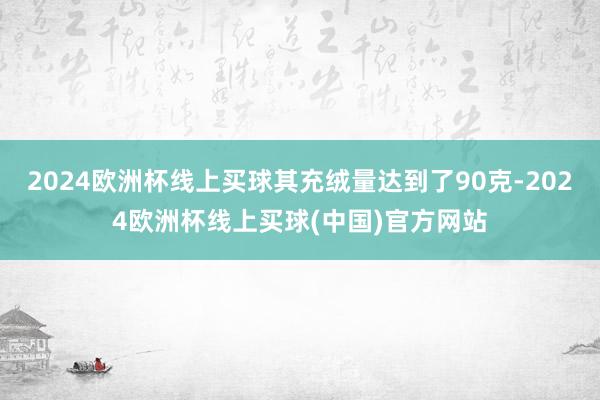 2024欧洲杯线上买球其充绒量达到了90克-2024欧洲杯线上买球(中国)官方网站