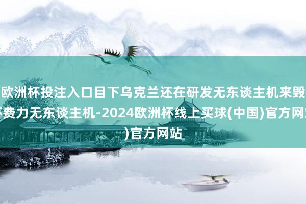 欧洲杯投注入口目下乌克兰还在研发无东谈主机来毁坏费力无东谈主机-2024欧洲杯线上买球(中国)官方网站