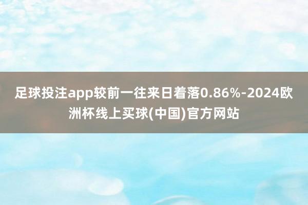 足球投注app较前一往来日着落0.86%-2024欧洲杯线上买球(中国)官方网站