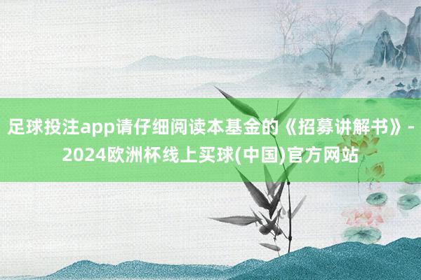 足球投注app请仔细阅读本基金的《招募讲解书》-2024欧洲杯线上买球(中国)官方网站