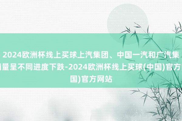 2024欧洲杯线上买球上汽集团、中国一汽和广汽集团销量呈不同进度下跌-2024欧洲杯线上买球(中国)官方网站