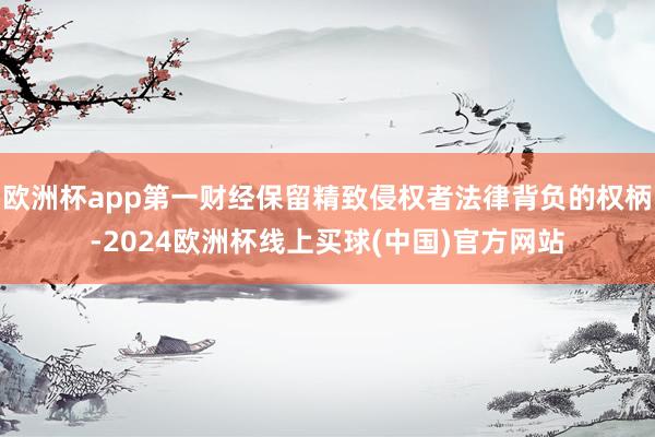欧洲杯app第一财经保留精致侵权者法律背负的权柄-2024欧洲杯线上买球(中国)官方网站