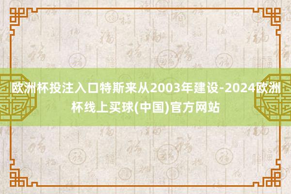 欧洲杯投注入口特斯来从2003年建设-2024欧洲杯线上买球(中国)官方网站