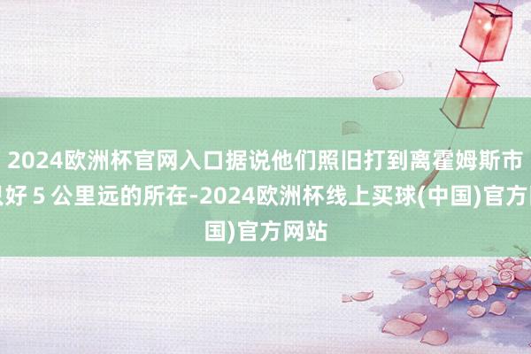 2024欧洲杯官网入口据说他们照旧打到离霍姆斯市区只好５公里远的所在-2024欧洲杯线上买球(中国)官方网站