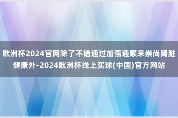欧洲杯2024官网除了不错通过加强通顺来崇尚肾脏健康外-2024欧洲杯线上买球(中国)官方网站