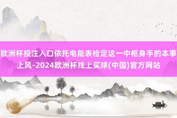 欧洲杯投注入口依托电能表检定这一中枢身手的本事上风-2024欧洲杯线上买球(中国)官方网站