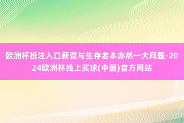 欧洲杯投注入口薪资与生存老本亦然一大问题-2024欧洲杯线上买球(中国)官方网站
