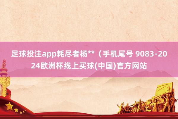 足球投注app耗尽者杨**（手机尾号 9083-2024欧洲杯线上买球(中国)官方网站
