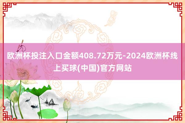 欧洲杯投注入口金额408.72万元-2024欧洲杯线上买球(中国)官方网站