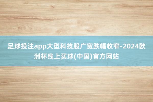 足球投注app大型科技股广宽跌幅收窄-2024欧洲杯线上买球(中国)官方网站