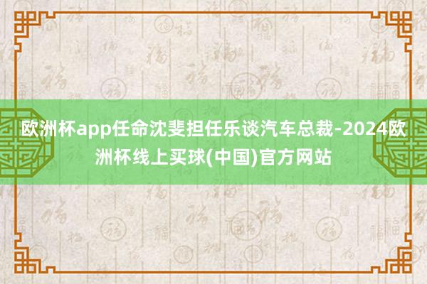 欧洲杯app任命沈斐担任乐谈汽车总裁-2024欧洲杯线上买球(中国)官方网站
