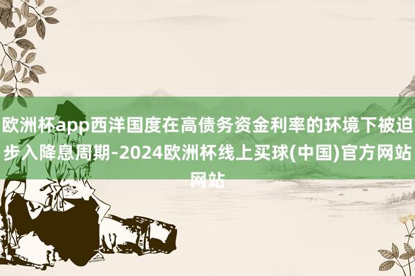欧洲杯app西洋国度在高债务资金利率的环境下被迫步入降息周期-2024欧洲杯线上买球(中国)官方网站