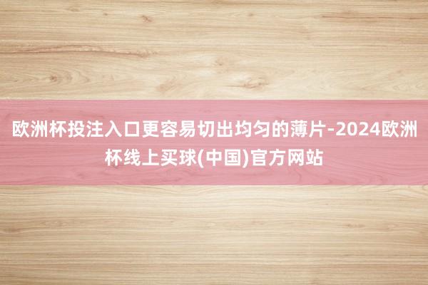 欧洲杯投注入口更容易切出均匀的薄片-2024欧洲杯线上买球(中国)官方网站