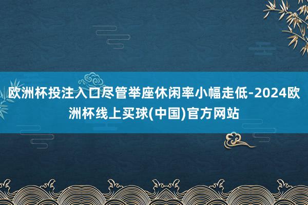 欧洲杯投注入口尽管举座休闲率小幅走低-2024欧洲杯线上买球(中国)官方网站
