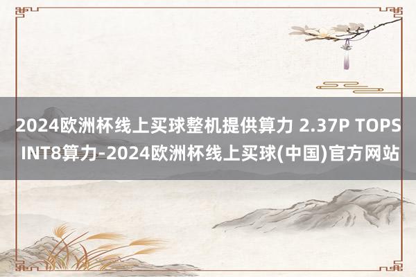 2024欧洲杯线上买球整机提供算力 2.37P TOPS INT8算力-2024欧洲杯线上买球(中国)官方网站