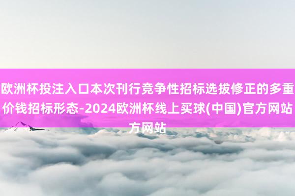 欧洲杯投注入口本次刊行竞争性招标选拔修正的多重价钱招标形态-2024欧洲杯线上买球(中国)官方网站
