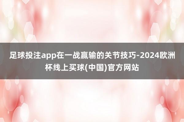 足球投注app在一战赢输的关节技巧-2024欧洲杯线上买球(中国)官方网站
