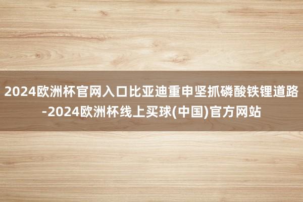 2024欧洲杯官网入口比亚迪重申坚抓磷酸铁锂道路-2024欧洲杯线上买球(中国)官方网站